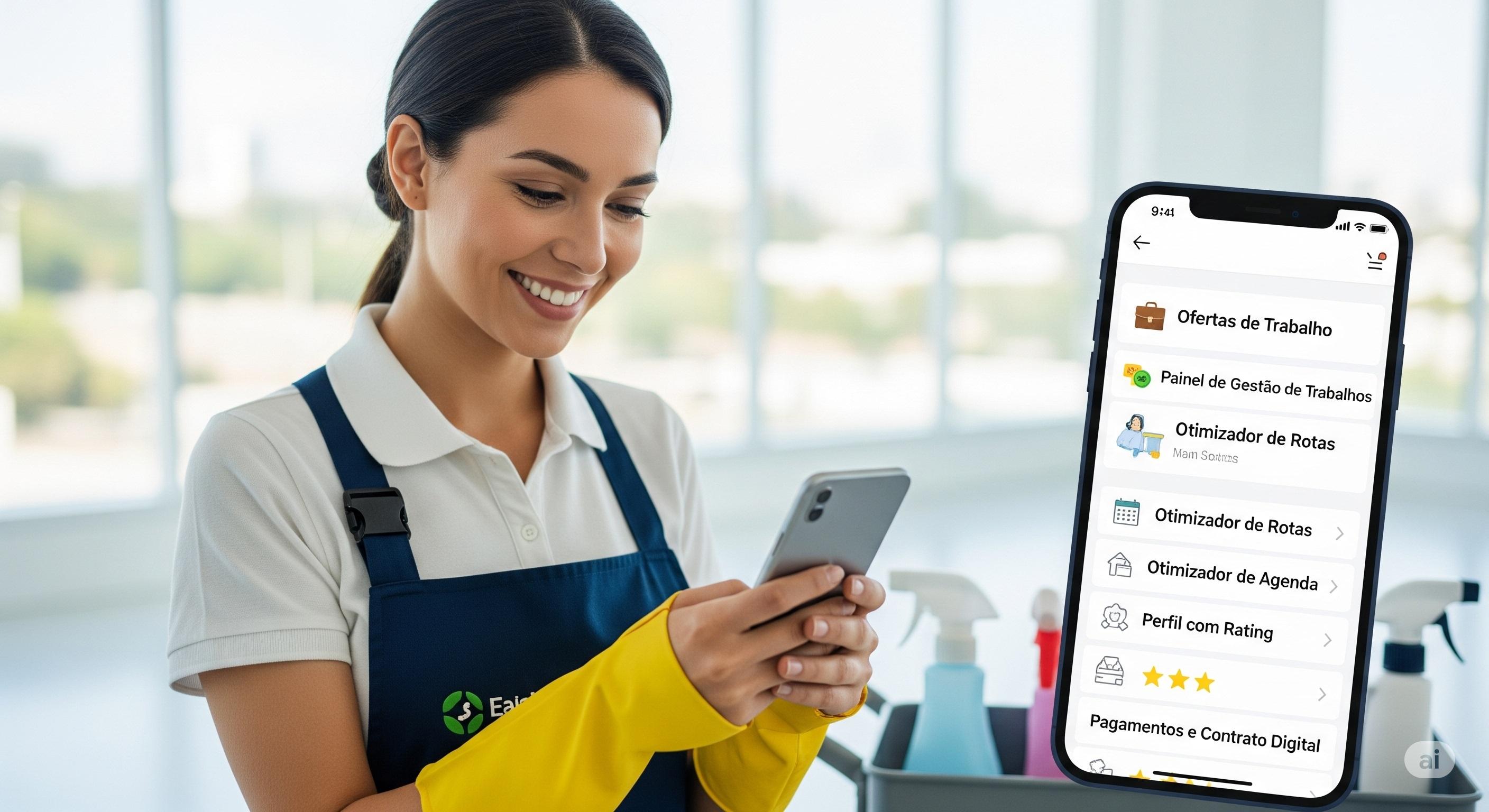 App móvel para profissionais de limpeza